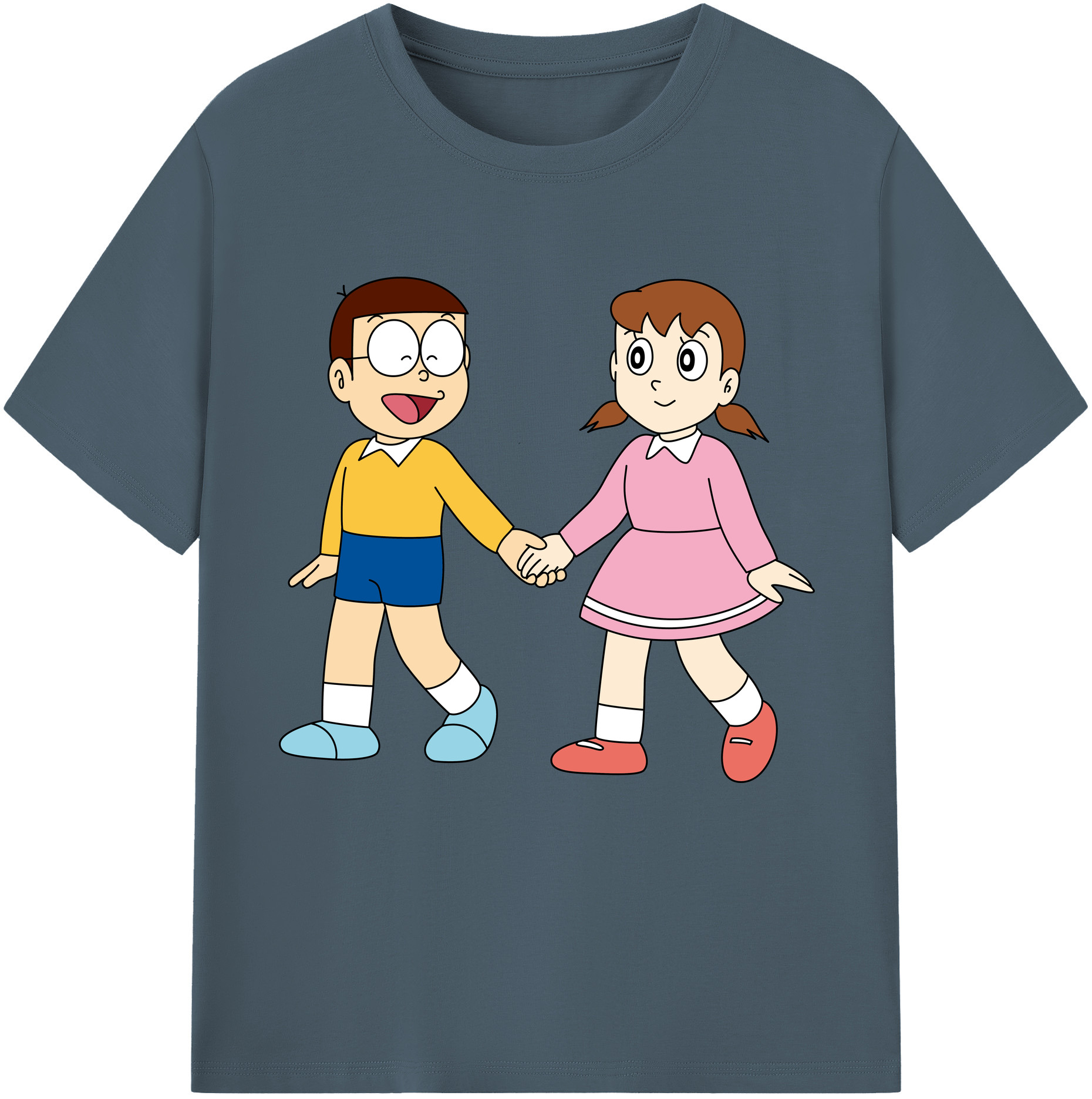 （画像用） ドラえもん 野比 のび太 Doraemon Nobita Nobi 綿100％半袖Tシャツ（フロントプリント）